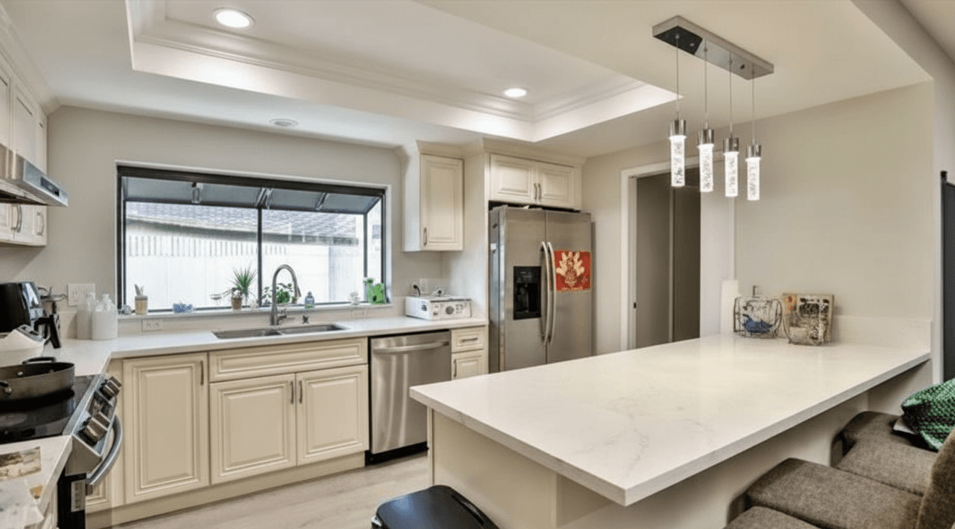 Open kitchen as shown in the supplied listing imagery